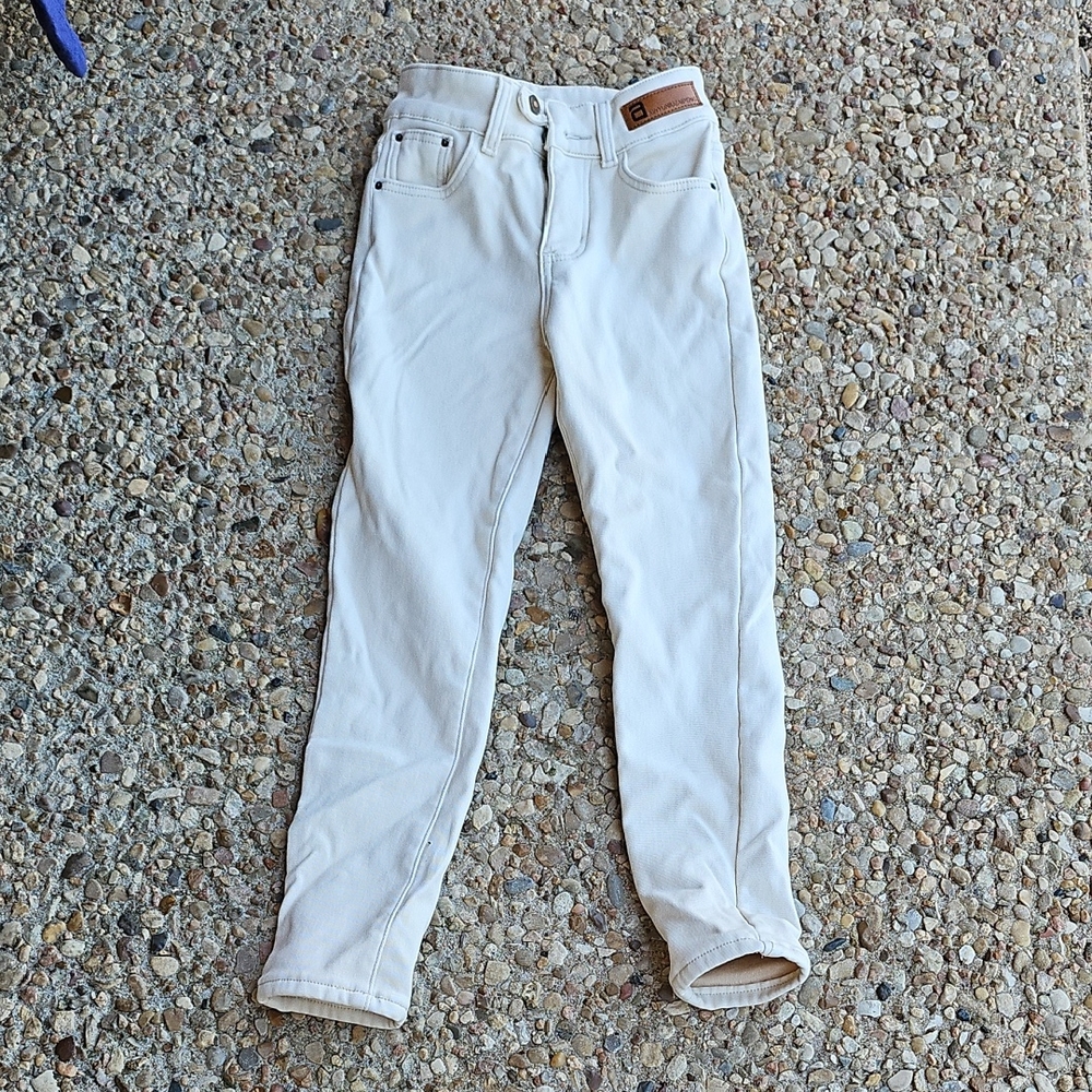 Women's Axinyuniuzaipeng Cream Denim Fleece Lined Jeans Asian Chinese Brand 24